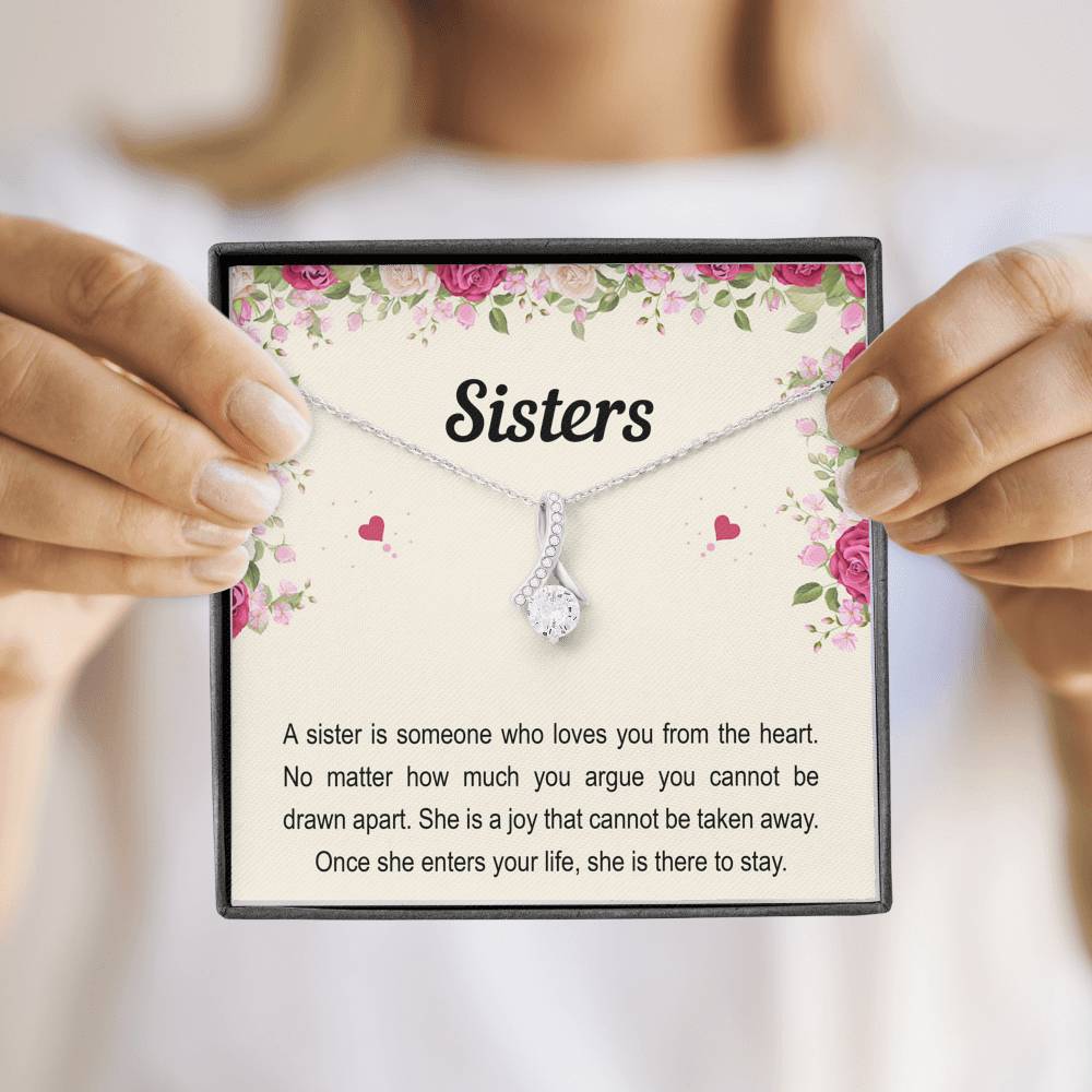 To My Sister Gifts, Someone Who Loves You From The Heart, Alluring Beauty Necklace For Women, Birthday Present Idea From Sister Brother