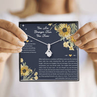 Load image into Gallery viewer, Encouragement Gifts, You Are Stronger, Motivational Alluring Beauty Necklace For Women, Sympathy Inspiration Friendship Present
