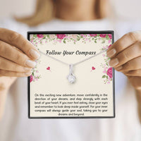 Load image into Gallery viewer, Graduation Gifts, Follow Your Compass, Alluring Beauty Necklace For Women, College Preschool High School Graduation Present
