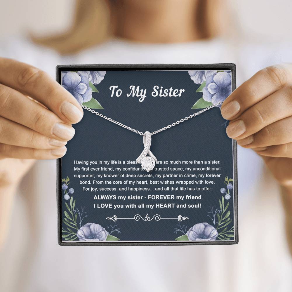 To My Sister Gifts, Having You In My Life Is A Blessing, Alluring Beauty Necklace For Women, Birthday Present Idea From Sister