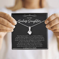Load image into Gallery viewer, To My Badass Daughter Gifts, Never Forget How Much I Love You, Alluring Beauty Necklace For Women, Birthday Present Idea From Mom
