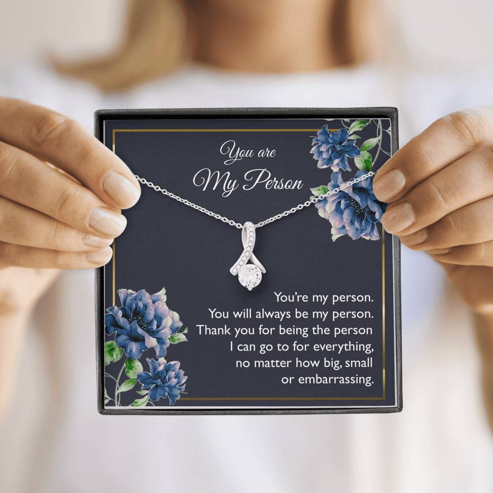 To My Girlfriend, You Are My Person, Alluring Beauty Necklace For Women, Anniversary Birthday Gifts From Boyfriend