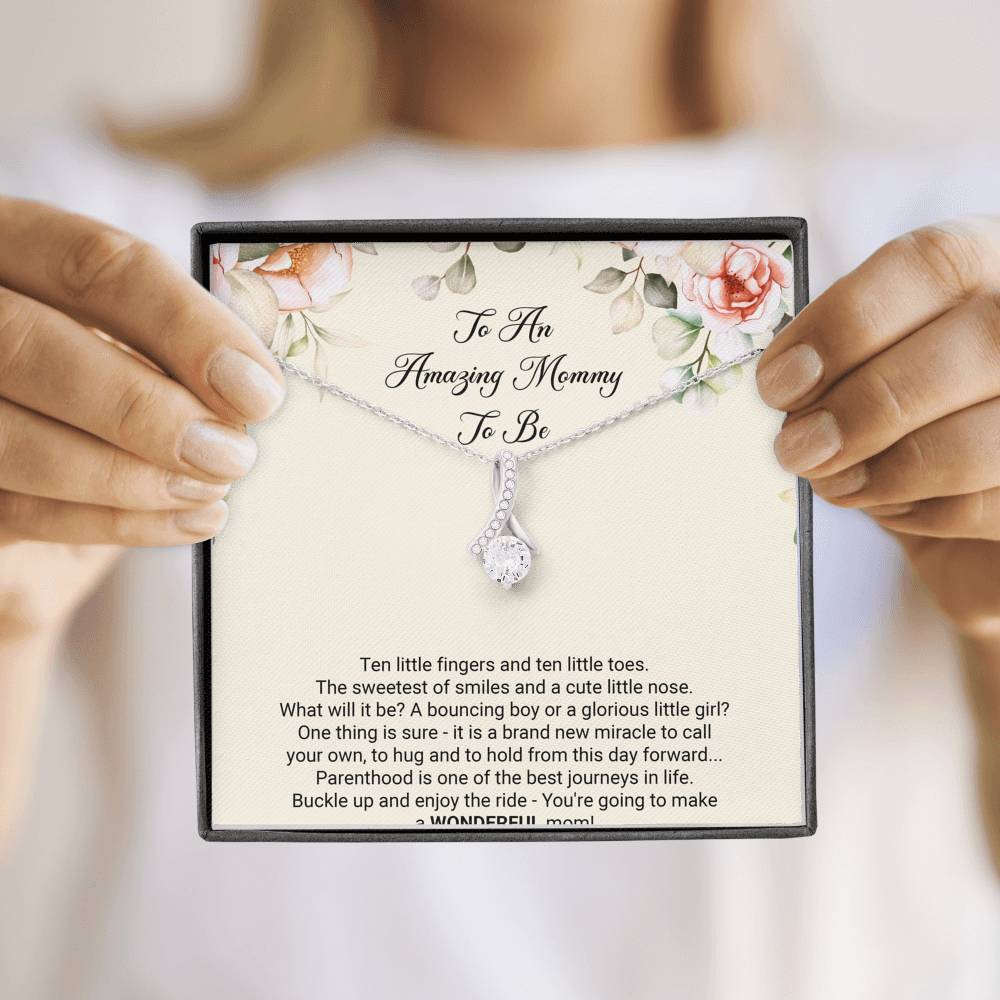 Gift for Expecting Mom, Brand New Miracle, Mom to Be Alluring Beauty Necklace For Women, Pregnancy Gift For New Mother