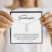 Load image into Gallery viewer, To My Granddaughter Gifts, Someday When The Pages Of My Life End, Alluring Beauty Necklace For Women, Birthday Present Idea From Grandma Grandpa
