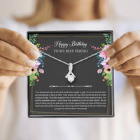 Load image into Gallery viewer, Birthday Gifts For Women, Lucky To Have You, Alluring Beauty Necklace, Happy Birthday Message Card Jewelry For Best Friend
