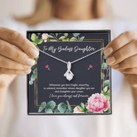 Load image into Gallery viewer, To My Badass Daughter Gifts, Whenever You Feel Fragile, Alluring Beauty Necklace For Women, Birthday Present Ideas From Mom Dad
