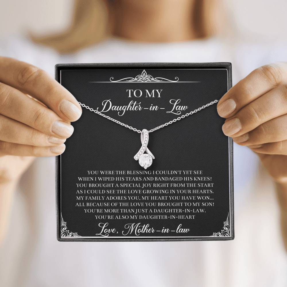 To My Daughter-in-law Gifts, The Blessing I Couldn't See, Alluring Beauty Necklace For Women, Birthday Present Idea From Mother-in-law