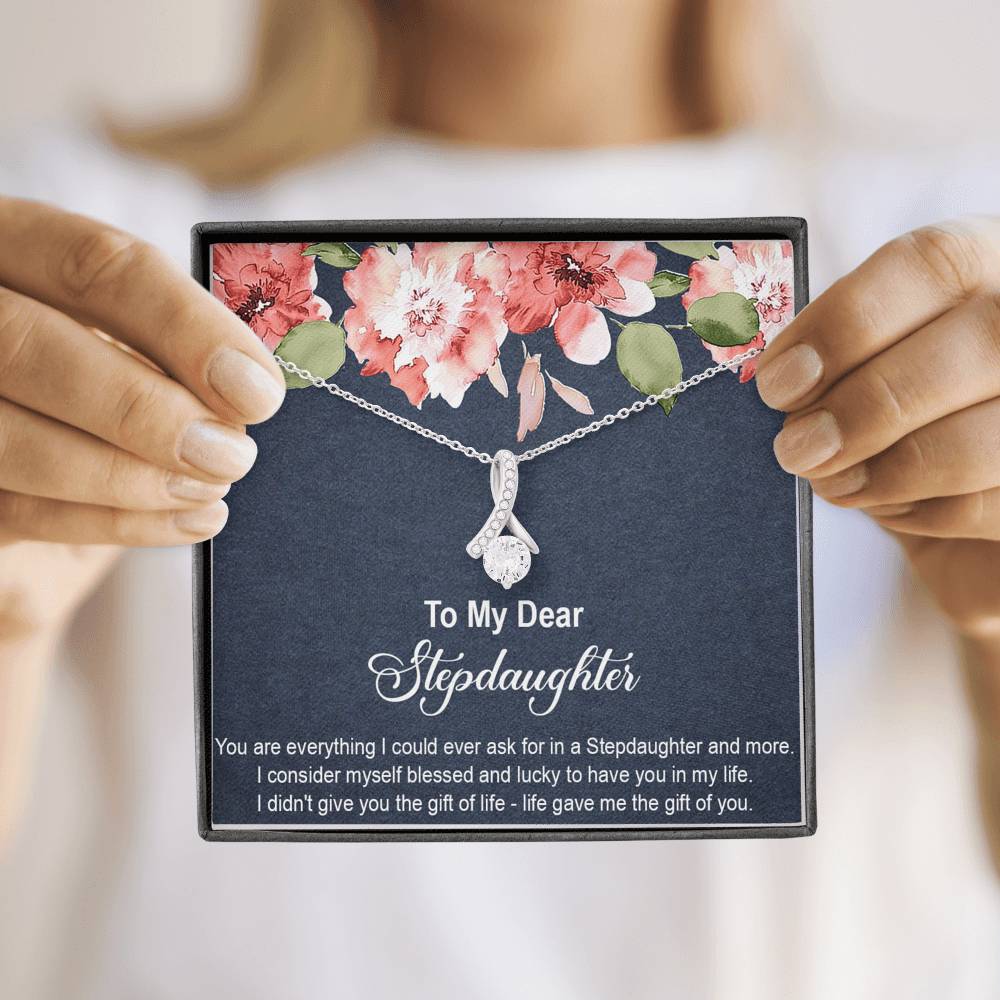 To My Stepdaughter Gifts, You Are Everything I Could Ever Ask For, Alluring Beauty Necklace For Women, Birthday Present Idea From Stepmom Stepdad