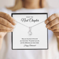 Load image into Gallery viewer, Retirement Gifts, Next Chapter, Happy Retirement Alluring Beauty Necklace For Women, Retirement Party Favor From Friends Coworkers
