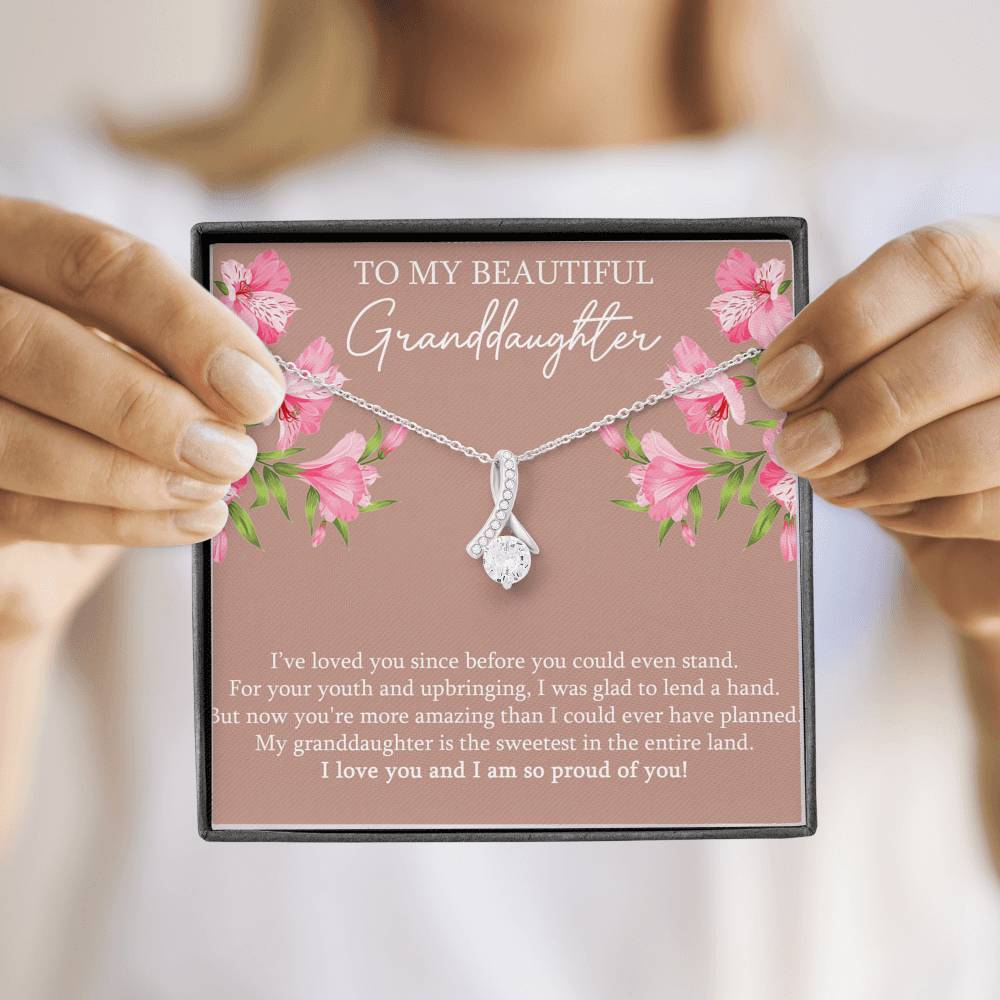 To My Granddaughter Gifts, I’ve Loved You Since Before, Alluring Beauty Necklace For Women, Birthday Present Idea From Grandma Grandpa