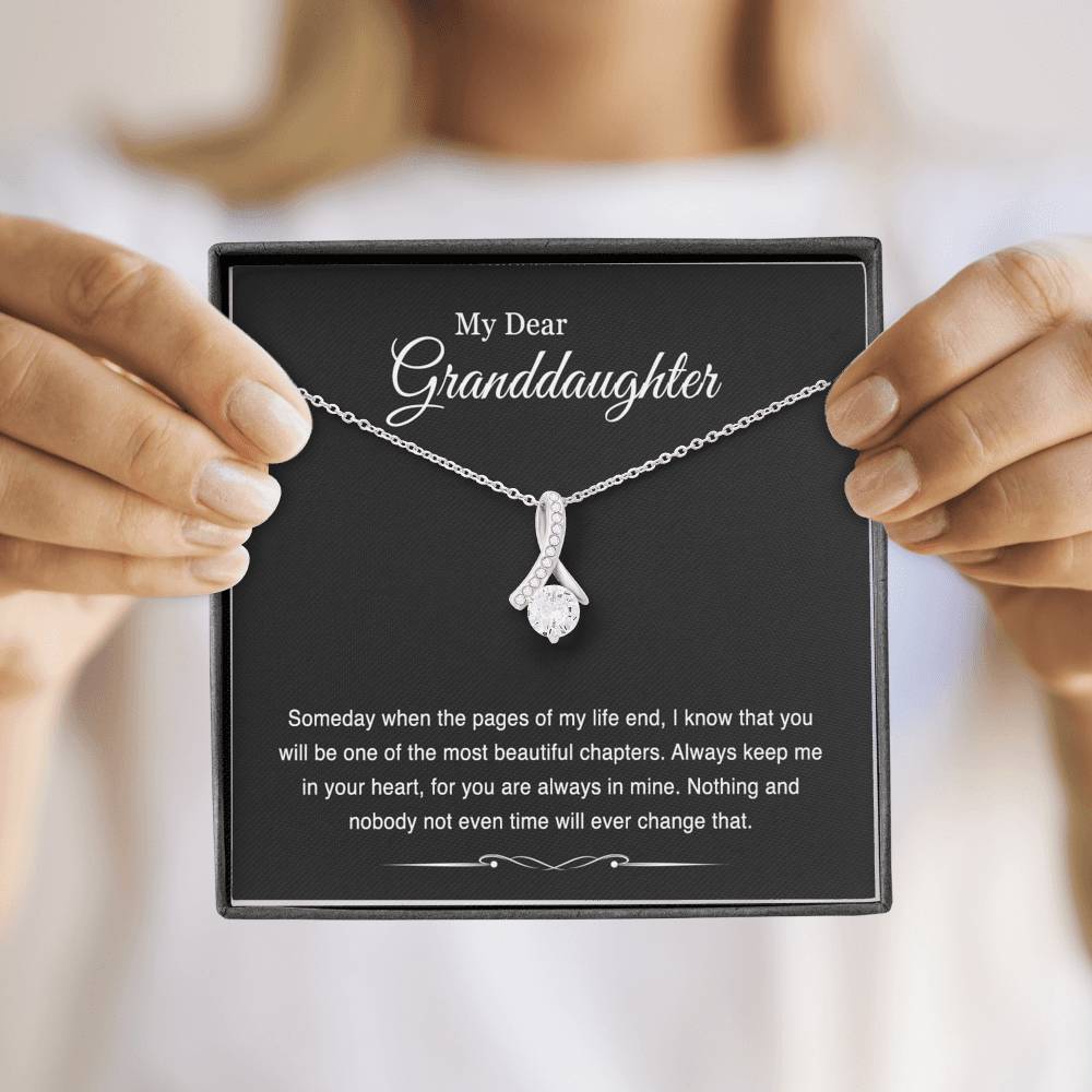 To My Granddaughter Gifts, Someday When The Pages Of My Life End, Alluring Beauty Necklace For Women, Birthday Present Idea From Grandma Grandpa