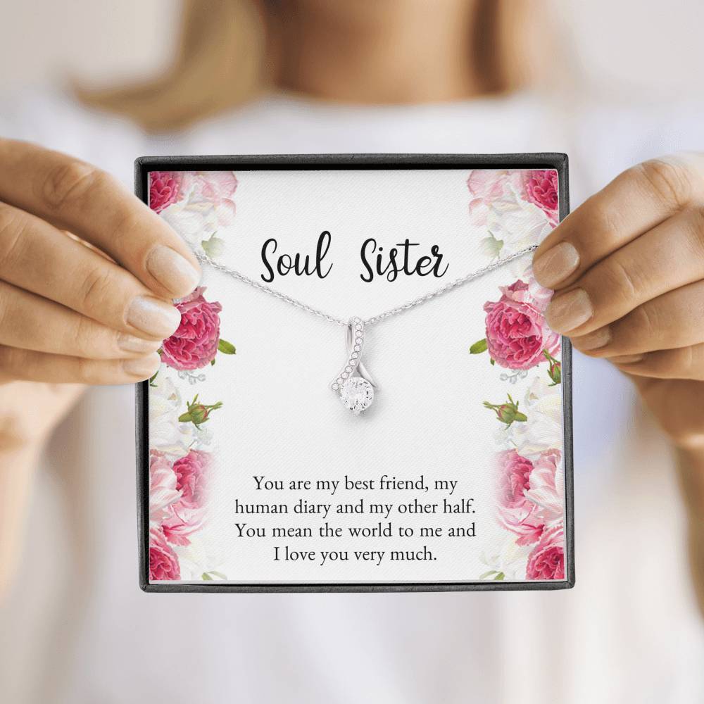 To My Best Friend Gifts, You Mean The World To Me, Alluring Beauty Necklace For Women, Birthday Present Idea From Bestie