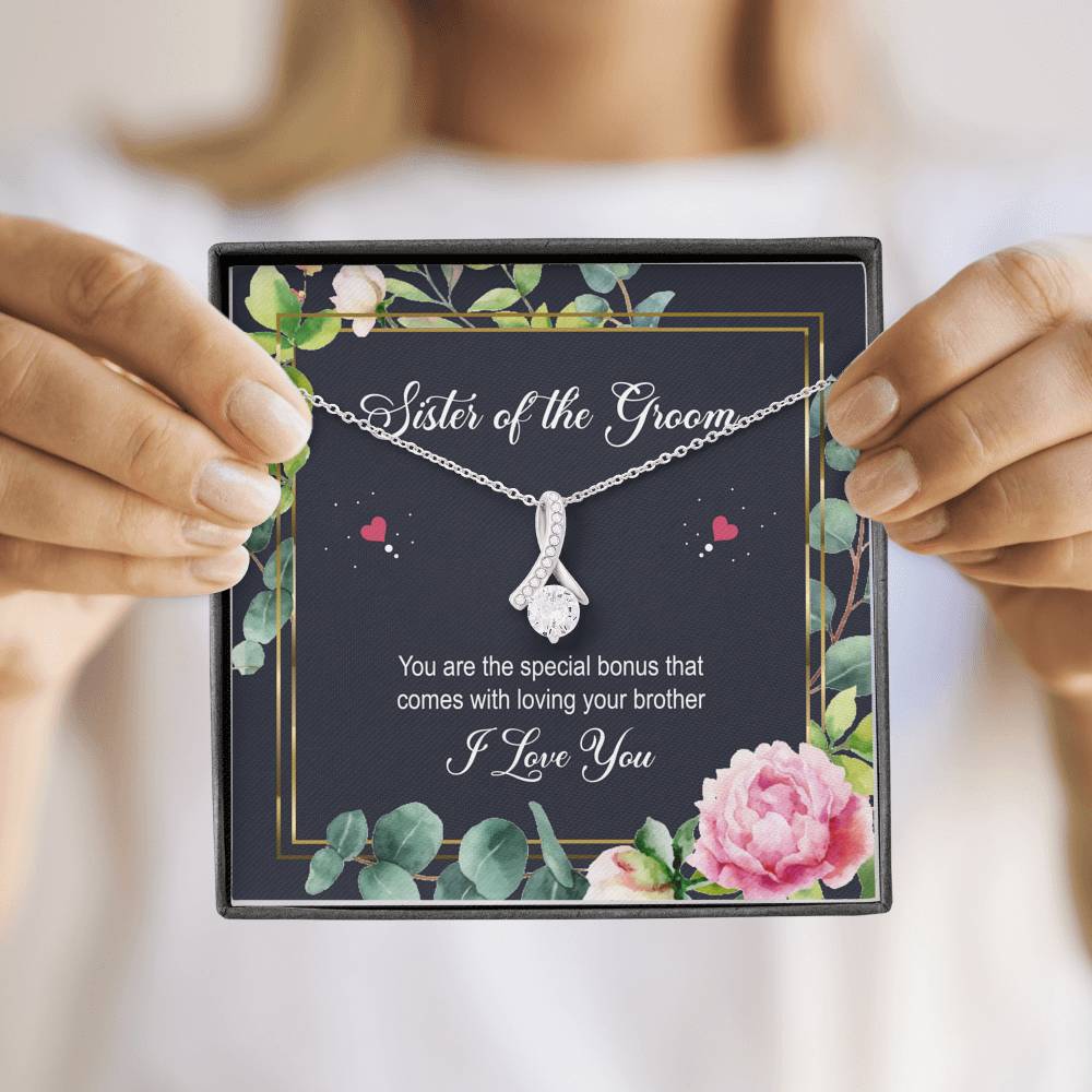 Sister of the Groom Gifts, You Are The Special Bonus, Alluring Beauty Necklace For Women, Wedding Day Thank You Ideas From Bride