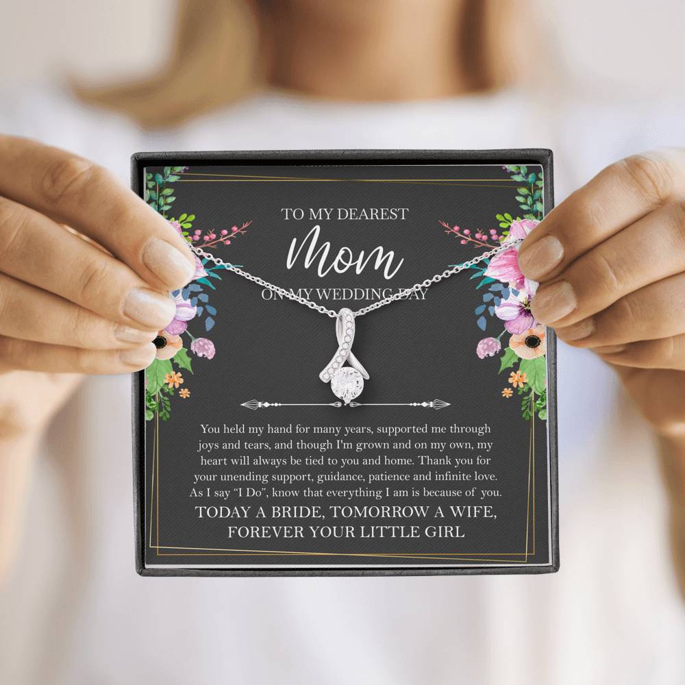 Mom of the Bride Gifts, You Held My Hand for Many Years, Alluring Beauty Necklace For Women, Wedding Day Thank You Ideas From Bride