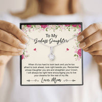 Load image into Gallery viewer, To My Badass Daughter Gifts, When It&#39;s Too Hard To Look Back, Alluring Beauty Necklace For Women, Birthday Present Idea From Mom
