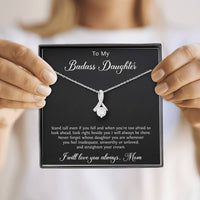 Load image into Gallery viewer, To My Badass Daughter Gifts, Stand Tall Even If You Fall, Alluring Beauty Necklace For Women, Birthday Present Idea From Mom
