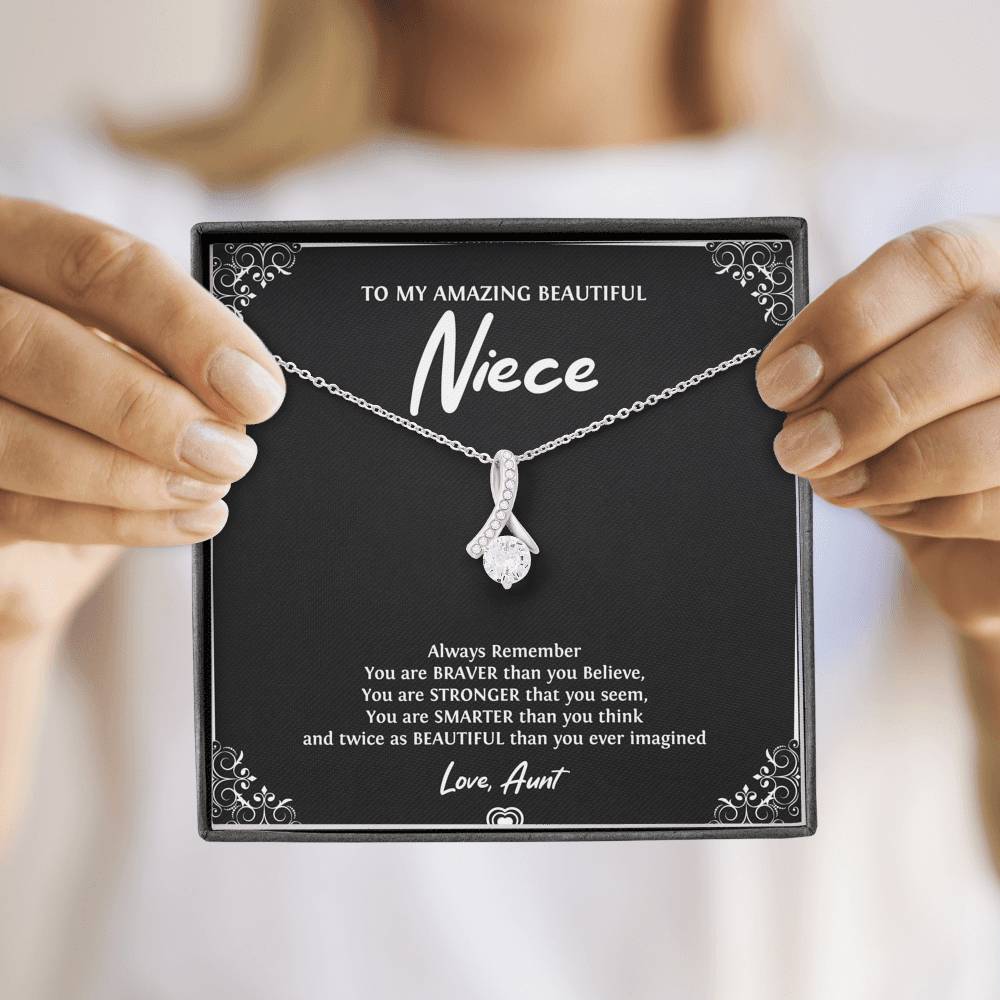 To My Niece  Gifts, Always Remember, Alluring Beauty Necklace For Women, Birthday Present Idea From Aunt