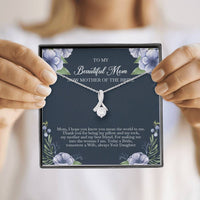 Load image into Gallery viewer, To My Mom of the Bride Gifts, You Mean The World To Me, Alluring Beauty Necklace For Women, Wedding Day Thank You Ideas From Bride
