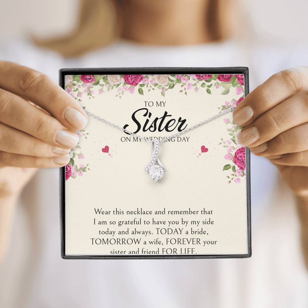 Sister of the Bride Gifts, I Am So Grateful To Have You, Alluring Beauty Necklace For Women, Wedding Day Thank You Ideas From Bride