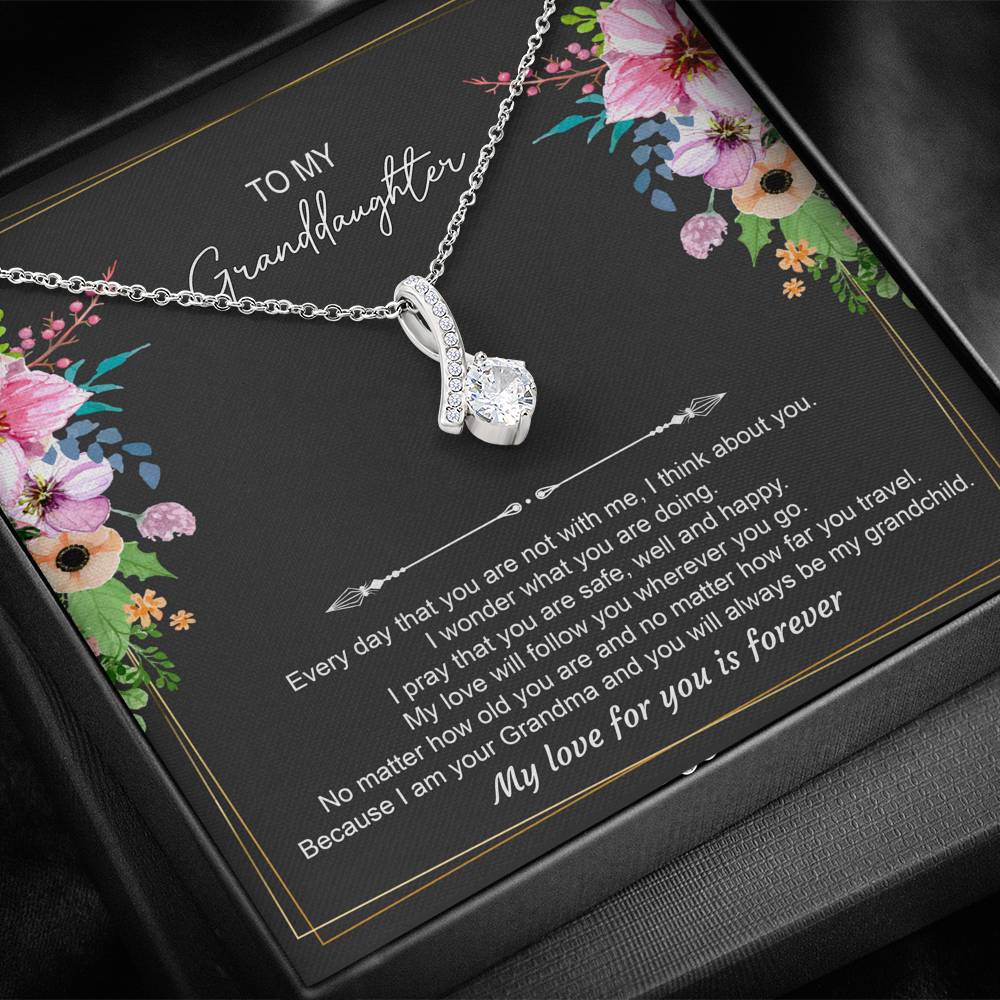 To My Granddaughter Gifts, Every Day That You Are Not With Me, Alluring Beauty Necklace For Women, Birthday Present Idea From Grandma Granpa