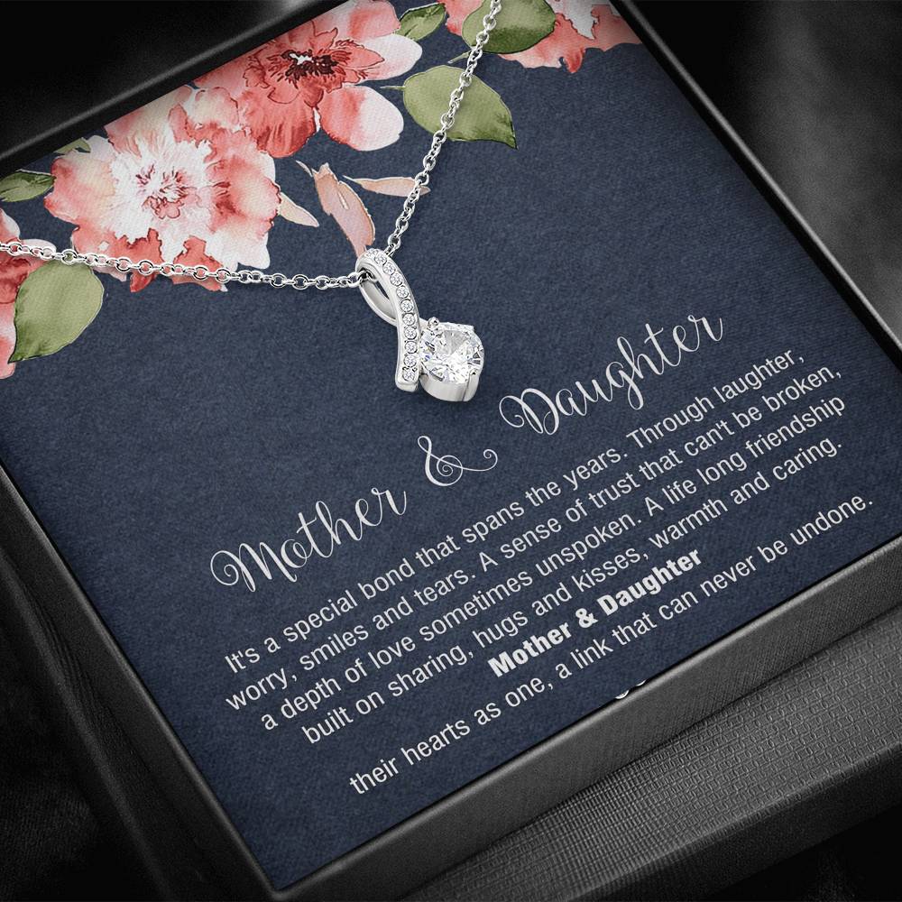 To My Mom Gifts, Mother and Daughter Bond, Alluring Beauty Necklace For Women, Birthday Mothers Day Present From Daughter