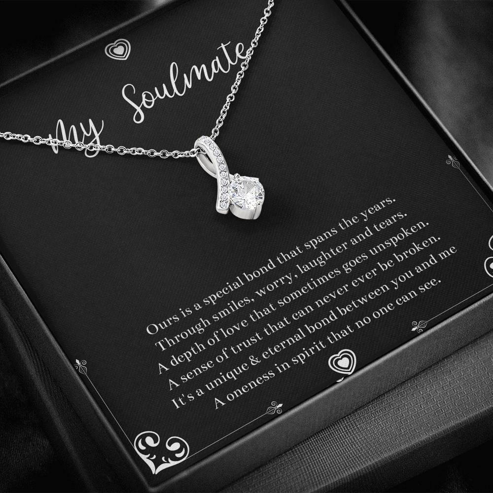 To My Soulmate, Our Special Bond Spans The Years, Alluring Beauty Necklace For Girlfriend, Anniversary Birthday Valentines Day Gifts From Boyfriend