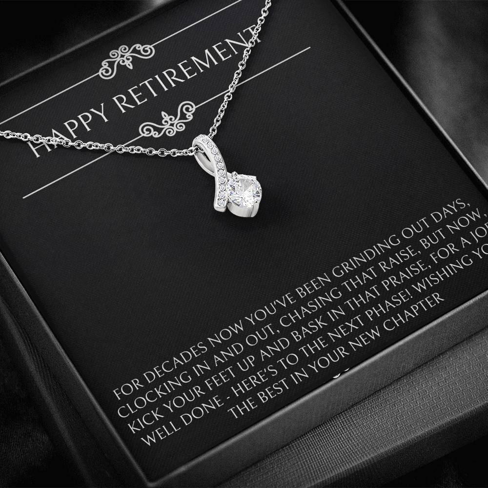 Retirement Gifts, Job Well Done, Happy Retirement Alluring Beauty Necklace For Women, Retirement Party Favor From Friends Coworkers