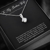 Load image into Gallery viewer, To My Badass Wife, Never Forget That I Love You, Alluring Beauty Necklace For Women, Anniversary Birthday Gifts From Husband
