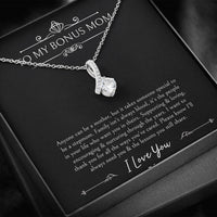 Load image into Gallery viewer, To My Bonus Mom Gifts, Thank You For Loving Me, Alluring Beauty Necklace For Women, Wedding Day Thank You Ideas From Bride

