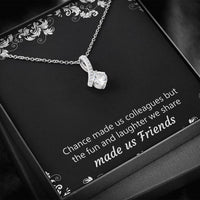 Load image into Gallery viewer, Retirement Gifts, Chance Made Us Colleagues, Happy Retirement Alluring Beauty Necklace For Women, Retirement Party Favor From Coworkers
