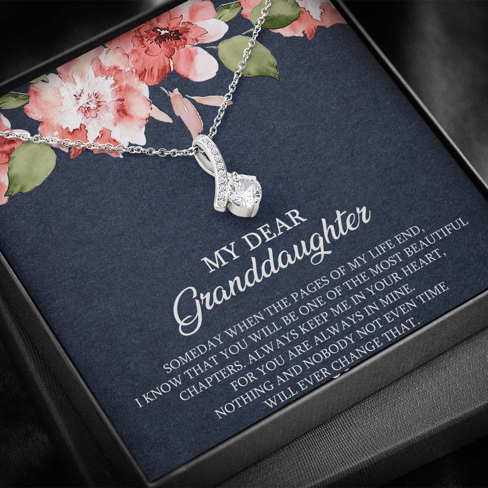 To My Granddaughter Gifts, Someday When The Pages Of My Life End, Alluring Beauty Necklace For Women, Birthday Present Idea From Grandma Grandpa
