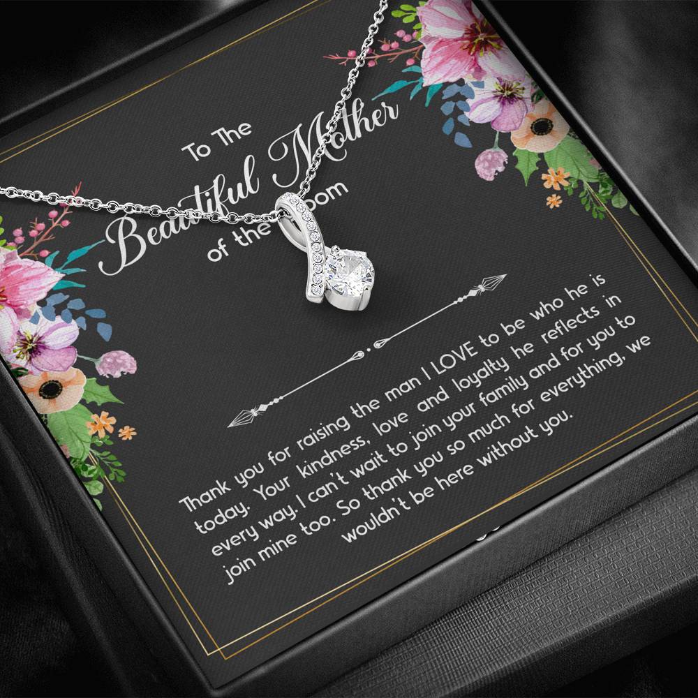 Mom Of The Groom Gifts, Thank You For Raising The Man I Love, Alluring Beauty Necklace For Women, Wedding Day Thank You Ideas From Bride