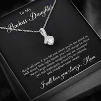 Load image into Gallery viewer, To My Badass Daughter Gifts, Stand Tall Even If You Fall, Alluring Beauty Necklace For Women, Birthday Present Idea From Mom
