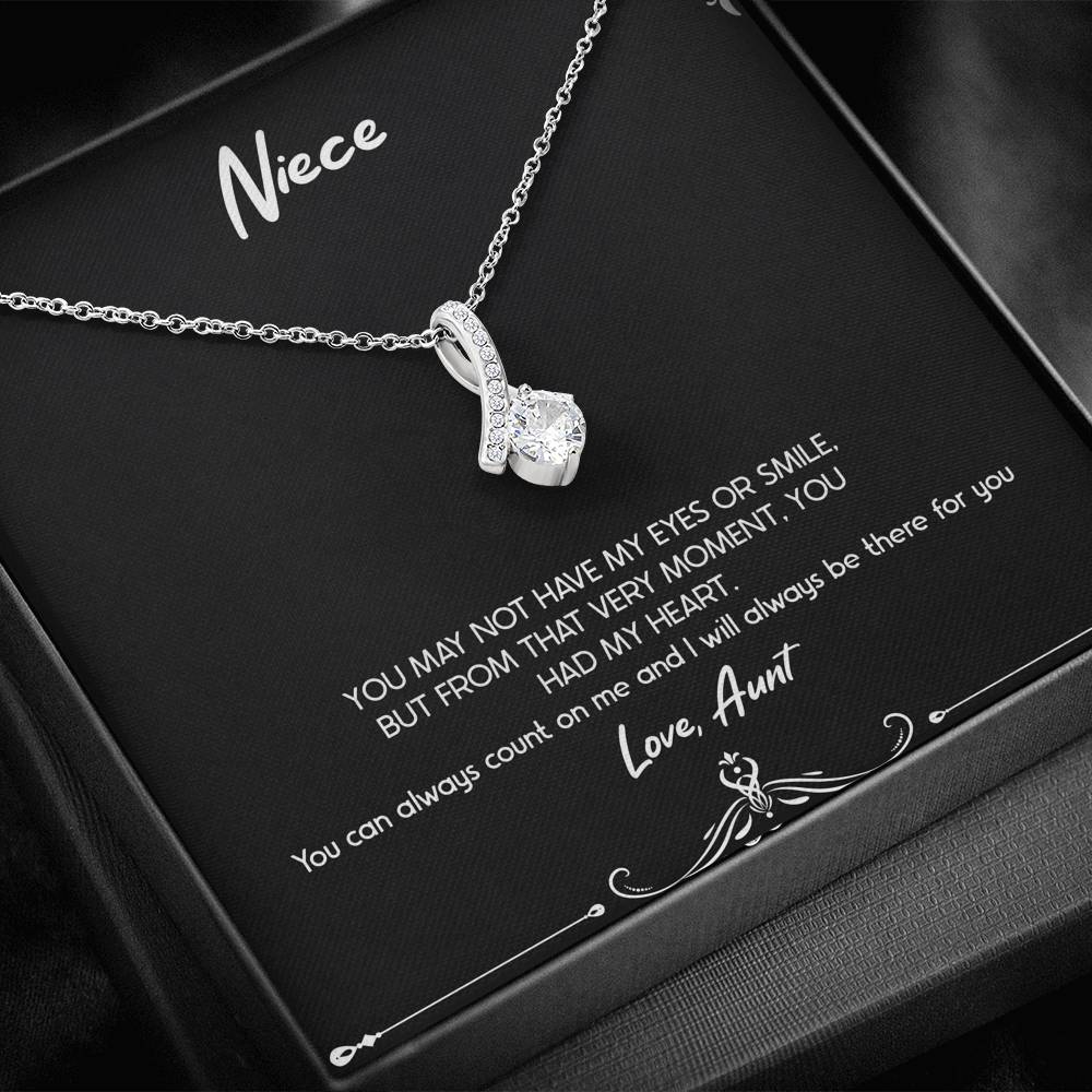 To My Niece  Gifts, You Can Always Count On Me, Alluring Beauty Necklace For Women, Birthday Present Idea From Aunt