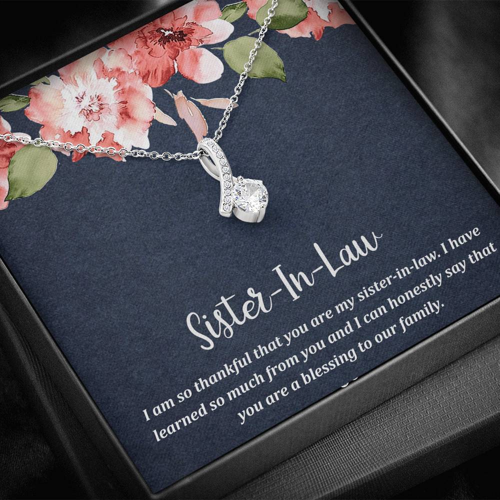 To My Sister-in-law Gifts, I Have Learned So Much from You, Alluring Beauty Necklace For Women, Birthday Present Idea From Sister