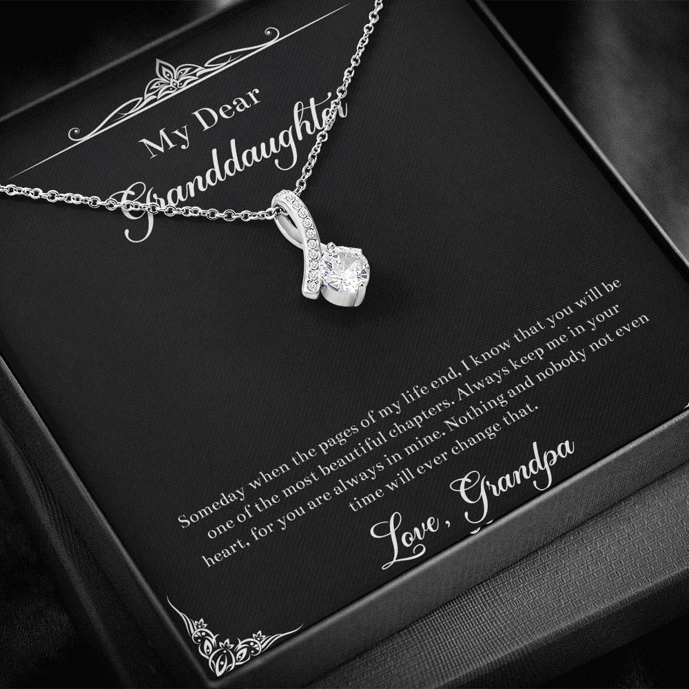 To My Granddaughter Gifts, One Of The Most Beautiful Chapters, Alluring Beauty Necklace For Women, Birthday Present Idea From Grandpa