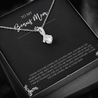 Load image into Gallery viewer, To My Bonus Mom Gifts, You Mean The World To Me , Alluring Beauty Necklace For Women, Birthday Mothers Day Present From Bonus Daughter
