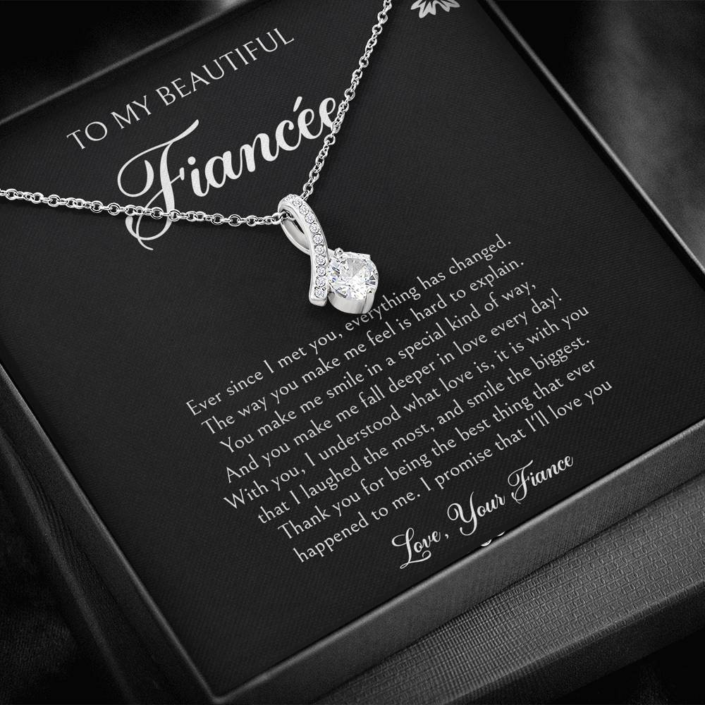 To My Fiancée, I'll Love You Forever, Alluring Beauty Necklace For Women, Anniversary Birthday Valentines Day Gifts From Fiancé