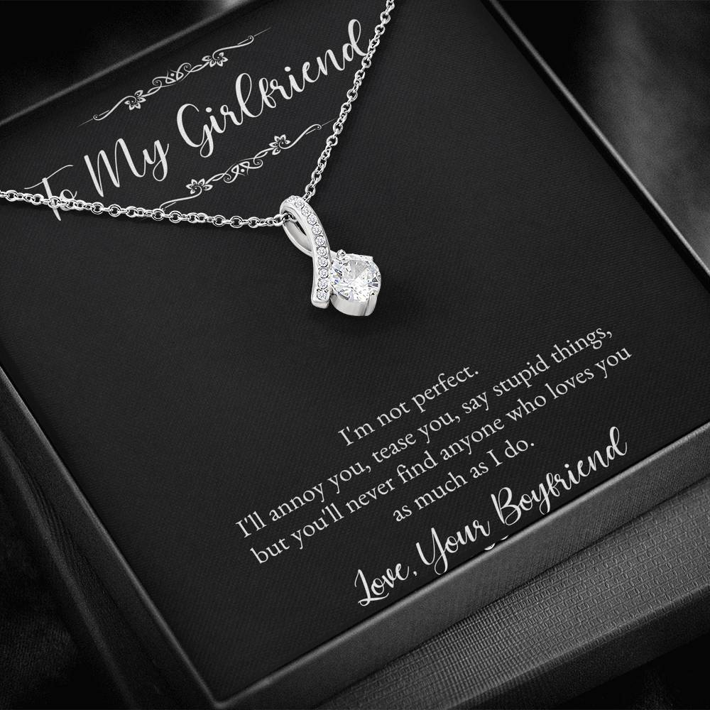 To My Girlfriend, I Am Not Perfect, Alluring Beauty Necklace For Women, Anniversary Birthday Valentines Day Gifts From Boyfriend