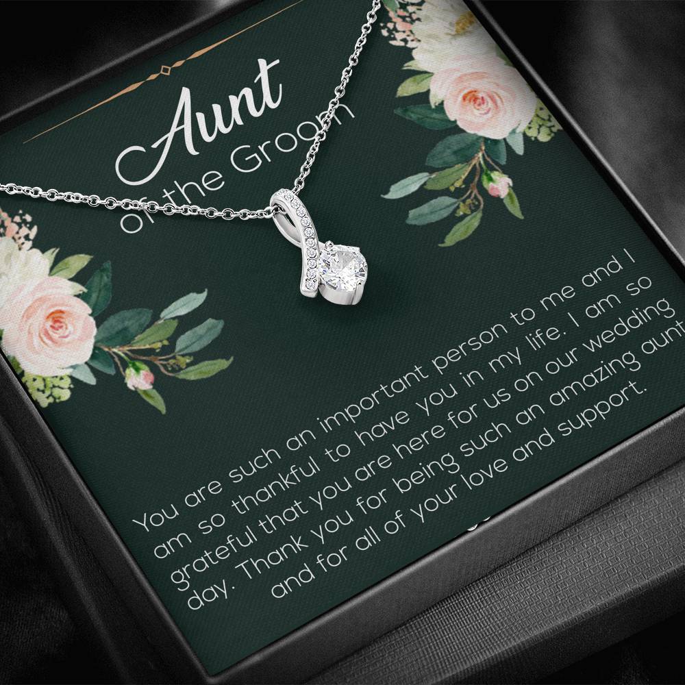 Aunt of the Groom Gifts, You're an Important Person To Me, Alluring Beauty Necklace For Women, Wedding Day Thank You Ideas From Groom