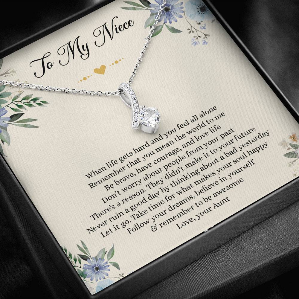 To My Niece Gifts, When Life Gets Hard And You Feel All Alone, Alluring Beauty Necklace For Women, Niece Birthday Present From Aunt