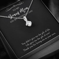 Load image into Gallery viewer, To My Bonus Mom Gifts, Thank You For Loving Me, Alluring Beauty Necklace For Women, Wedding Day Thank You Ideas From Bride
