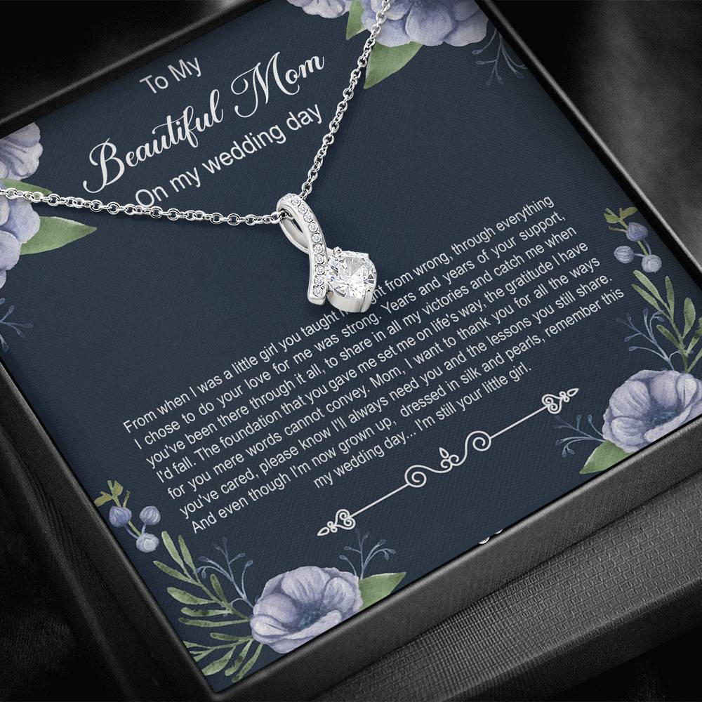 Mom of the Bride Gifts, You Thought Me Right From Wrong, Alluring Beauty Necklace For Women, Wedding Day Thank You Ideas From Bride