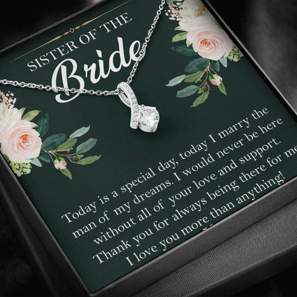 Sister of the Bride Gifts, Thank You for Being There, Alluring Beauty Necklace For Women, Wedding Day Thank You Ideas From Bride
