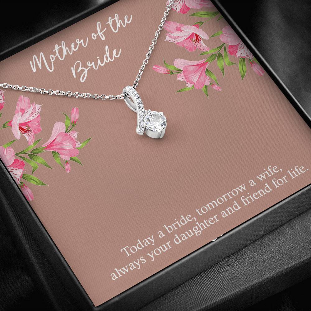 To My Mom of the Bride Gifts, Always Your Daughter, Alluring Beauty Necklace For Women, Wedding Day Thank You Ideas From Bride