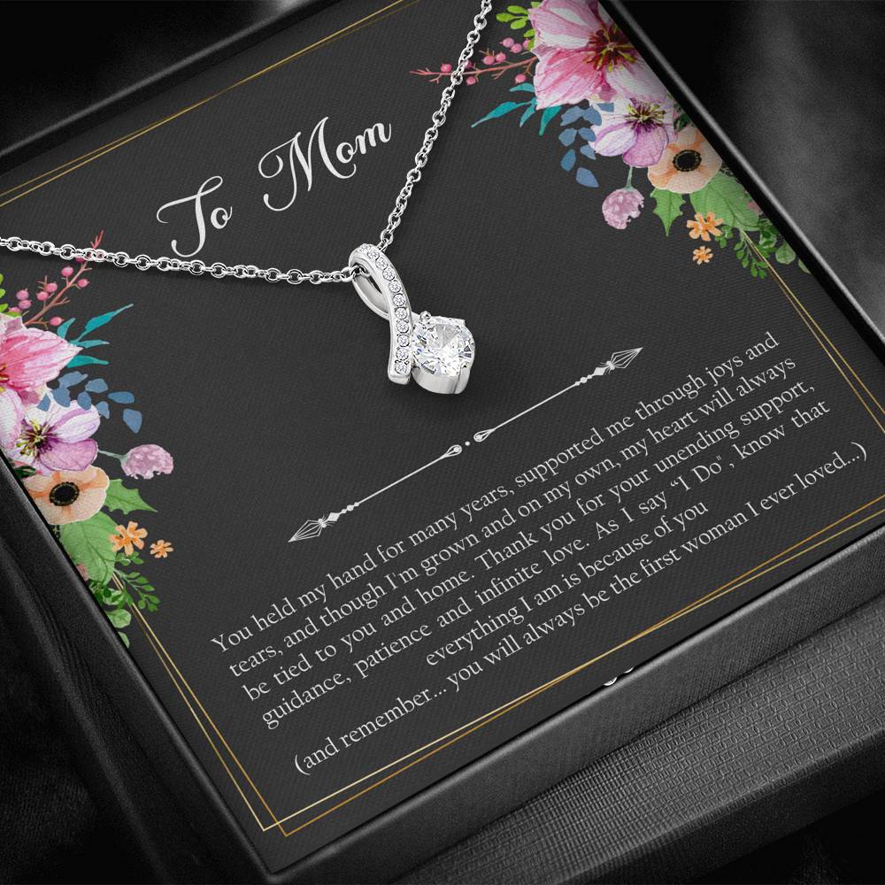 Mom of the Groom Gifts, First Woman I Ever Loved, Alluring Beauty Necklace For Women, Wedding Day Thank You Ideas From Groom