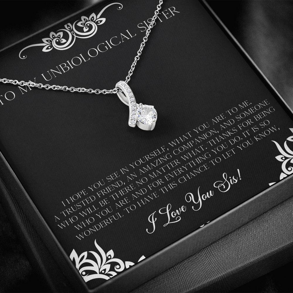 To My Unbiological Sister Gifts, I Hope You See in Yourself, Alluring Beauty Necklace For Women, Birthday Present Idea From Sister-in-law