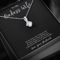 Load image into Gallery viewer, To My Badass Wife, We Stand Together, Alluring Beauty Necklace For Women, Anniversary Birthday Valentines Day Gifts From Husband
