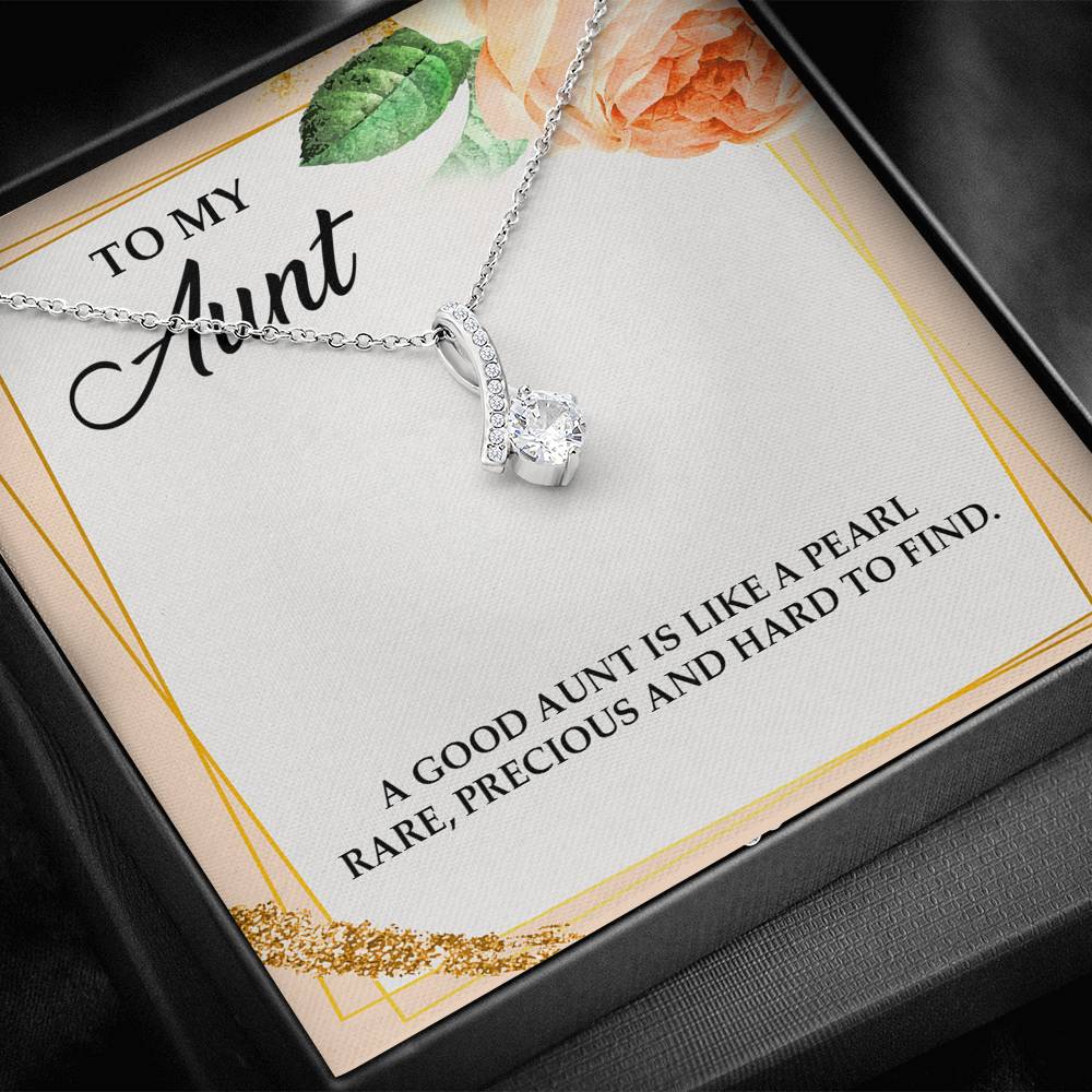 To My Aunt Gifts, A Good Aunt is Like a Pearl, Alluring Beauty Necklace For Women, Aunt Birthday Present From Niece Nephew