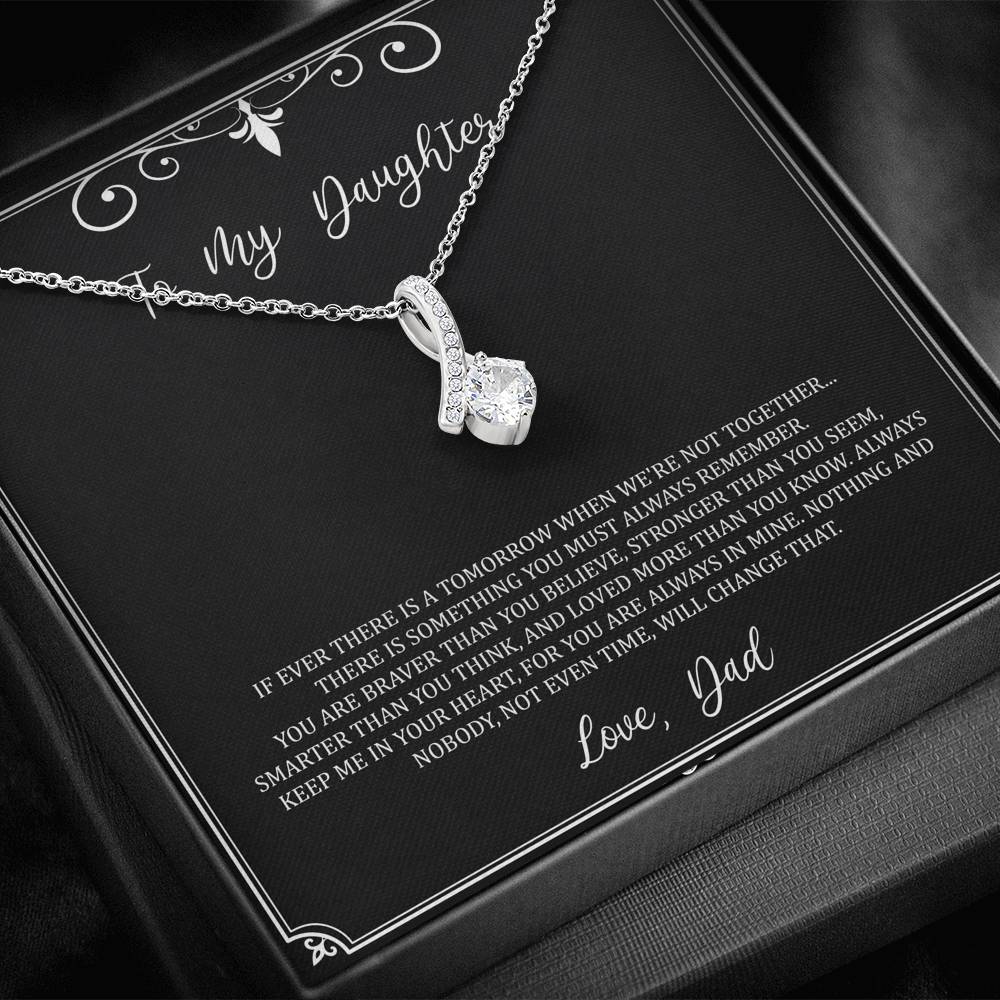To My Daughter  Gifts, You Are Braver Than You Believe, Alluring Beauty Necklace For Women, Birthday Present Idea From Dad